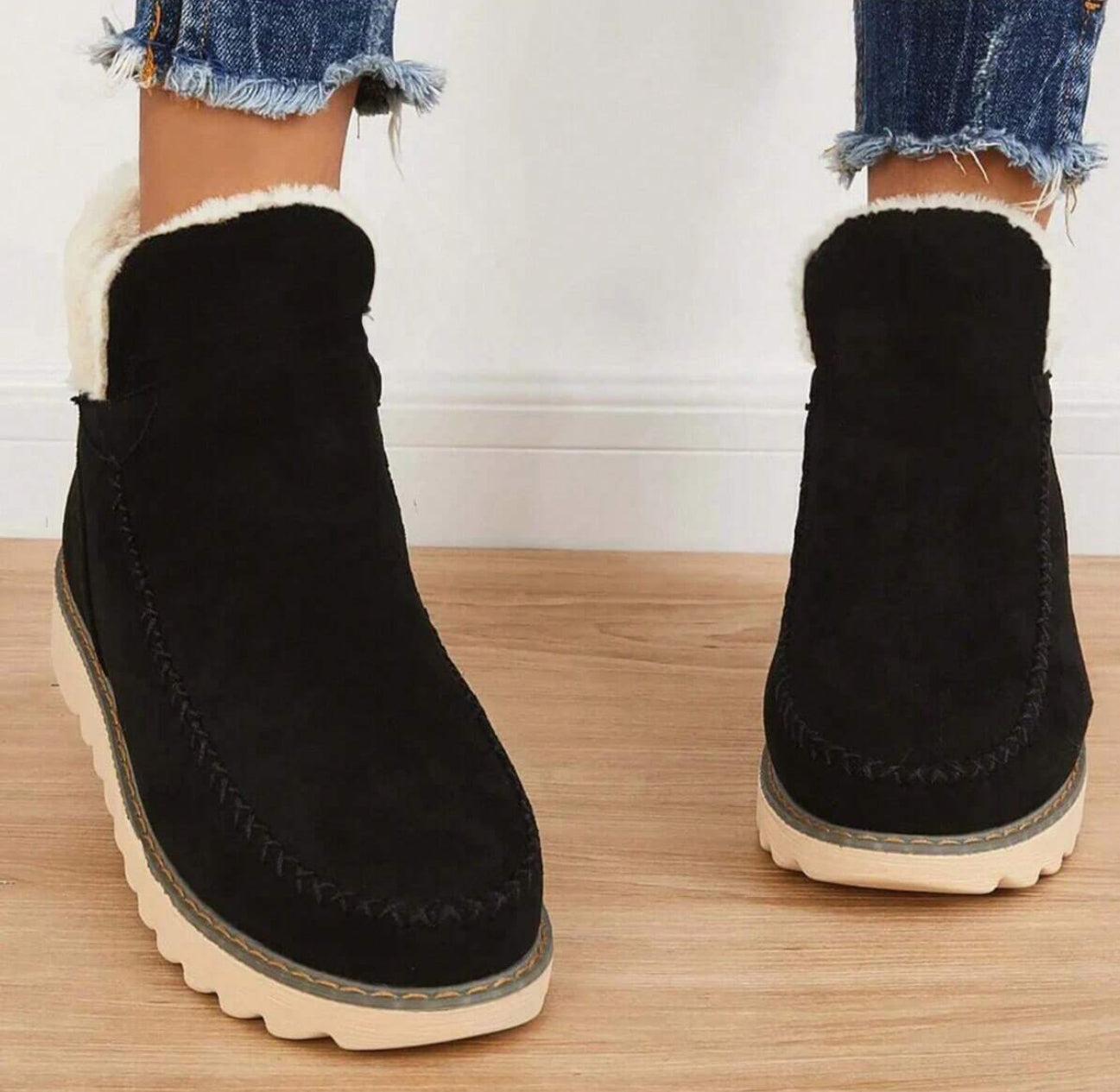 Gemütliche Strick-Winter-Stiefeletten