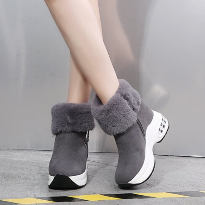 Gepolsterte Ankle Boots mit klobiger Sohle für Damen