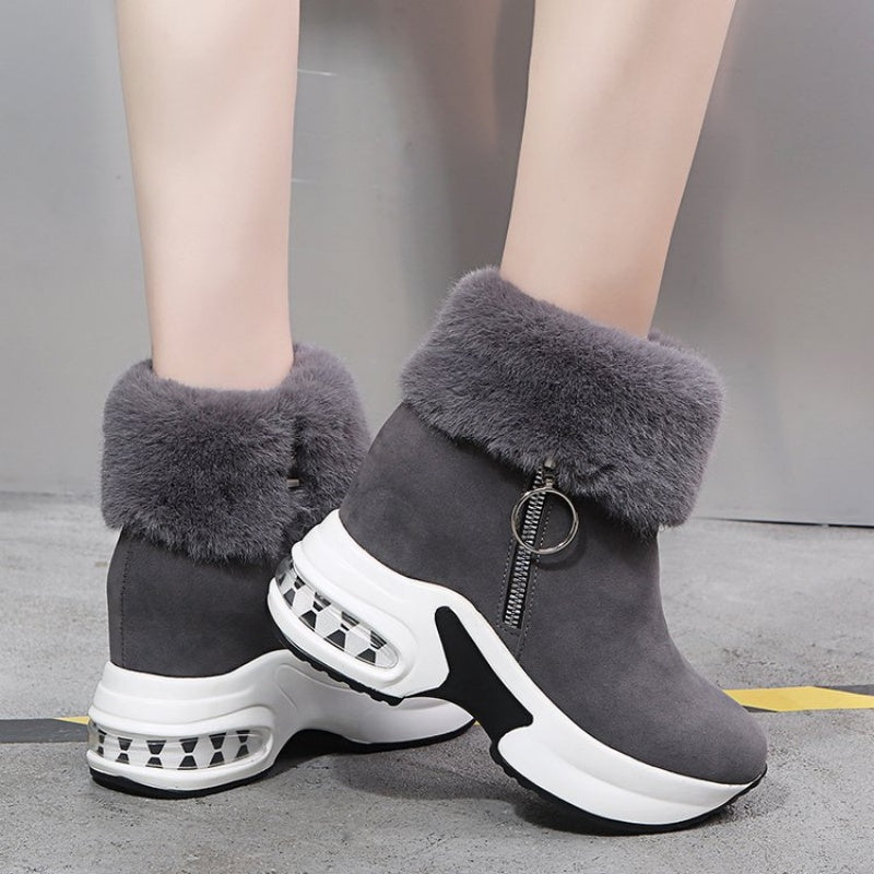 Gepolsterte Ankle Boots mit klobiger Sohle für Damen