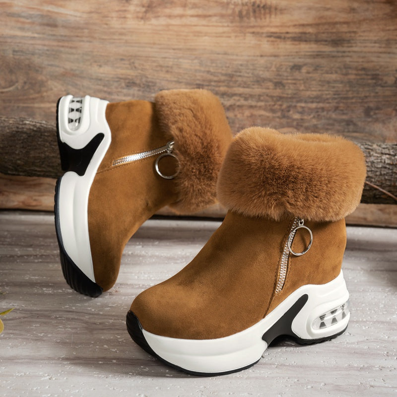 Gepolsterte Ankle Boots mit klobiger Sohle für Damen