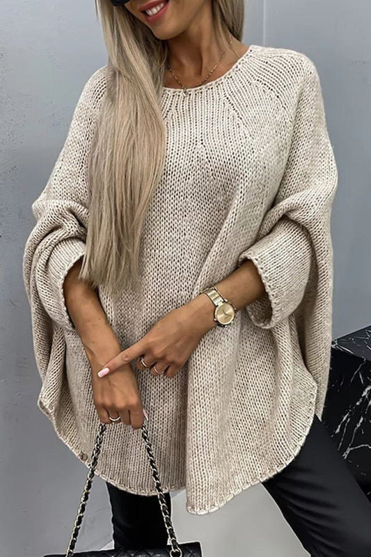 Berit - Bequemer Strickpulli mit Rundhalsausschnitt - Livezo