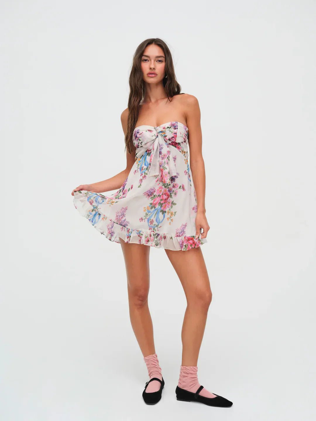 Boho Maxikleid mit Blumenmuster und fließender Silhouette - Livezo