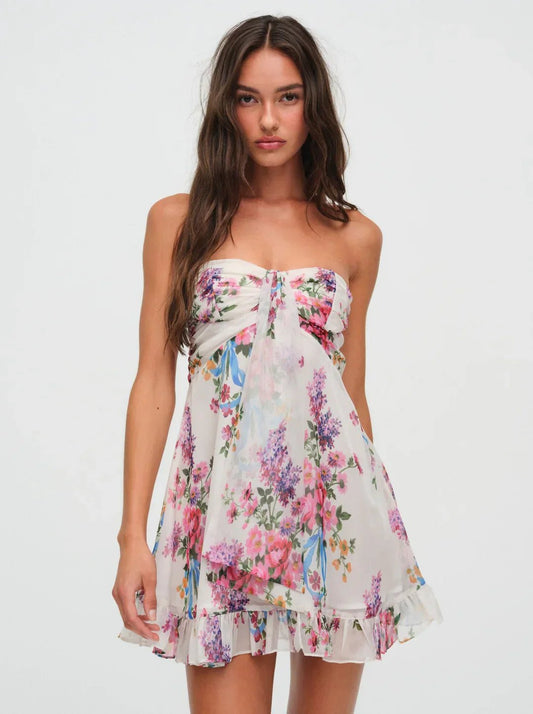 Boho Maxikleid mit Blumenmuster und fließender Silhouette - Livezo