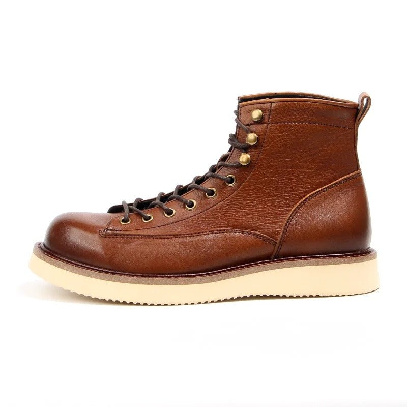Classic Lace - Up Boots with Contrast Sole - Harren Cole