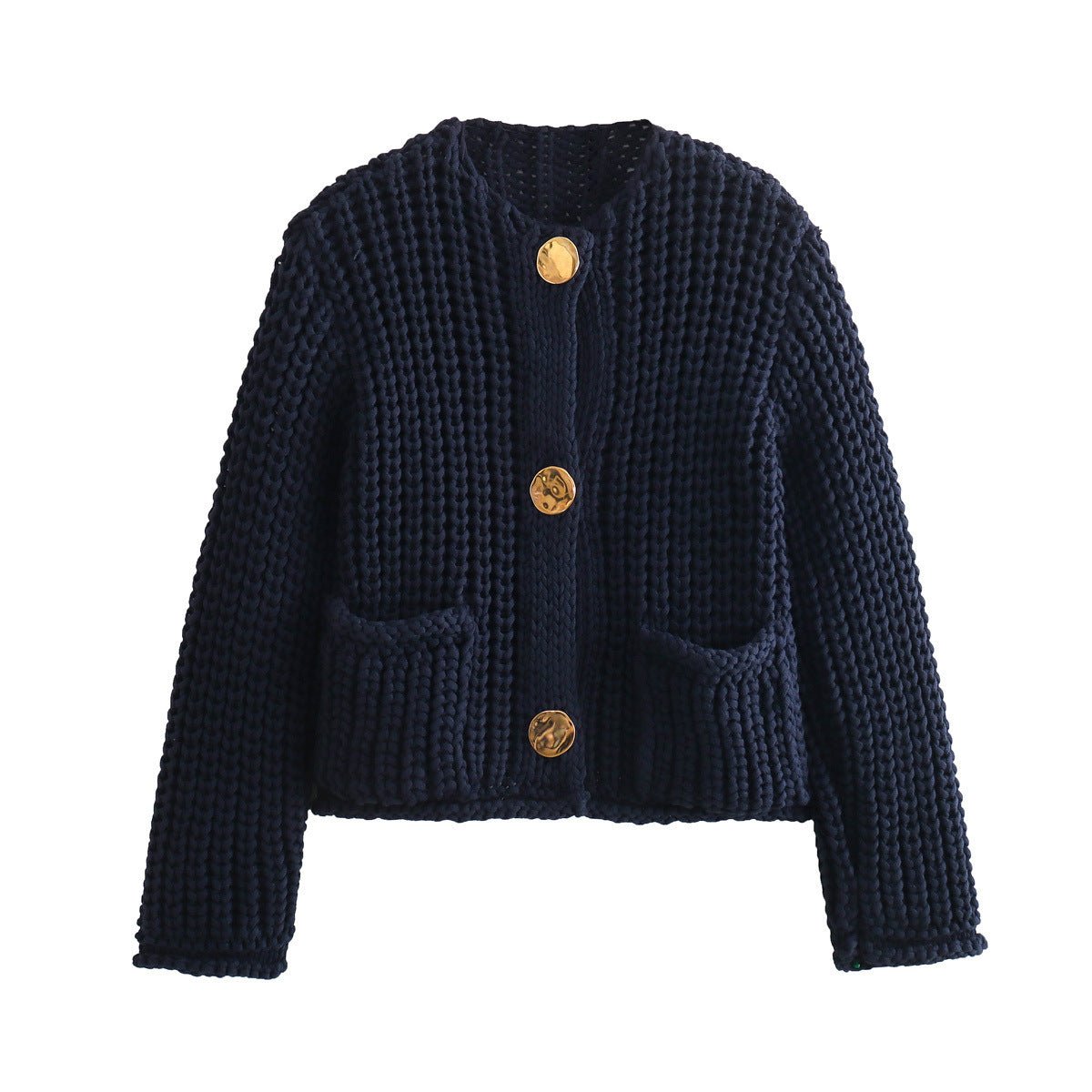 Cozy Chic Damen Strickjacke mit Knöpfen und Taschen - Livezo