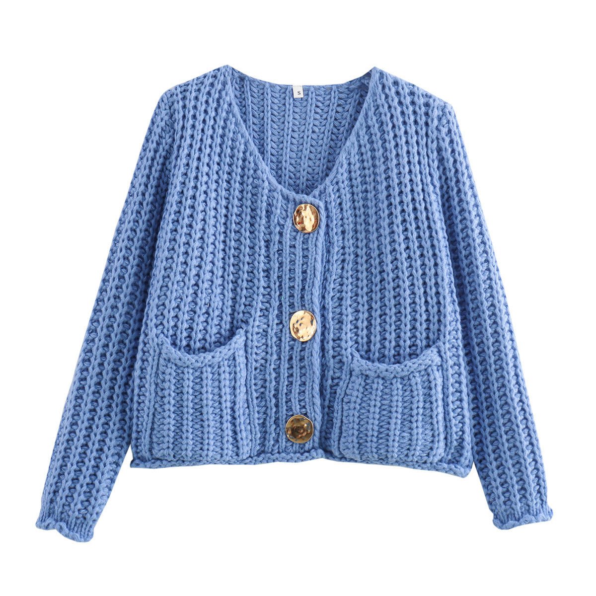 Cozy Chic Damen Strickjacke mit Knöpfen und Taschen - Livezo