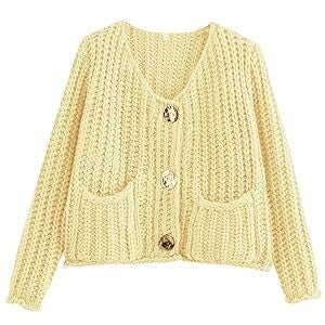 Cozy Chic Damen Strickjacke mit Knöpfen und Taschen - Livezo