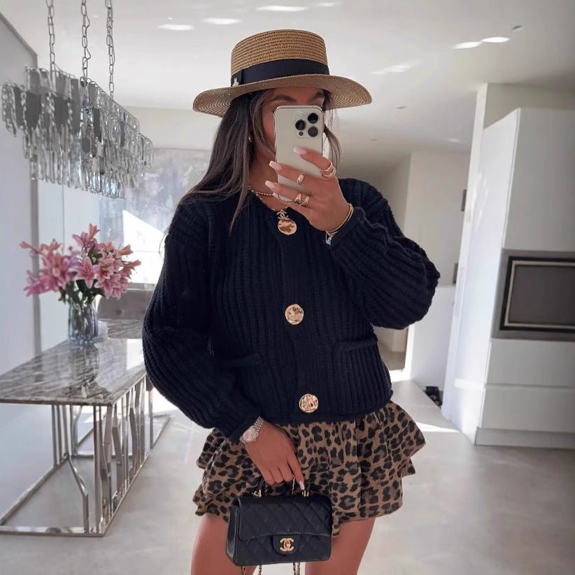 Cozy Chic Damen Strickjacke mit Knöpfen und Taschen - Livezo