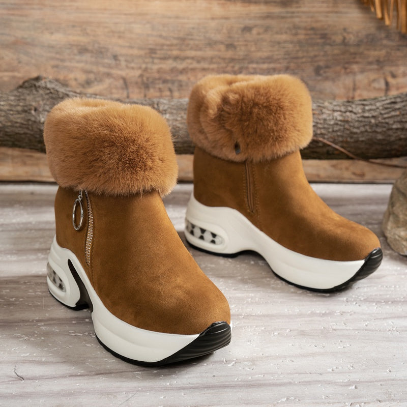 Gepolsterte Ankle Boots mit klobiger Sohle für Damen