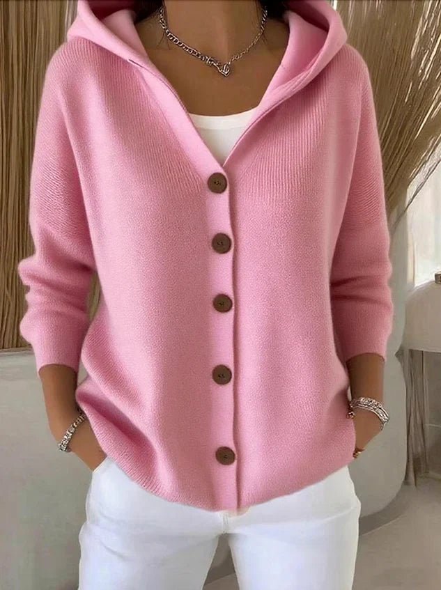 Gemütliche Damen Baumwoll - Cardigan mit langen Ärmeln - Livezo