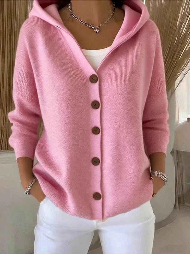 Gemütliche Damen Baumwoll - Cardigan mit langen Ärmeln - Livezo