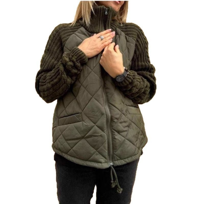 Gemütliche Steppjacke mit Strickärmeln für Damen - Livezo