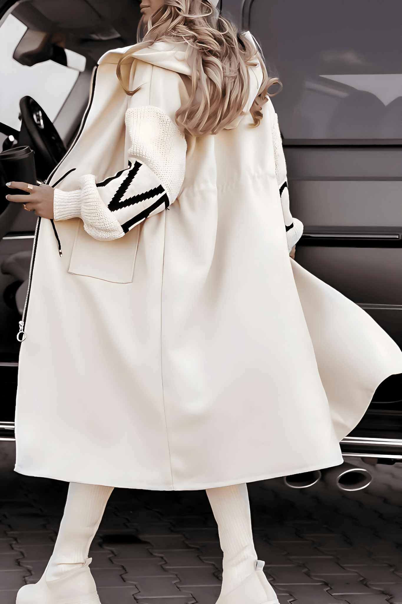 Gemütliche Strick - Hoodie - Jacke mit Ärmeln für Damen - Livezo