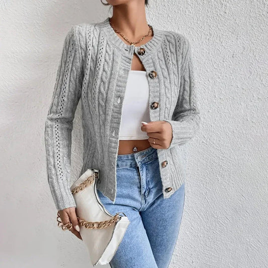Gemütliche Strickjacke mit Knöpfen für Damen - Livezo