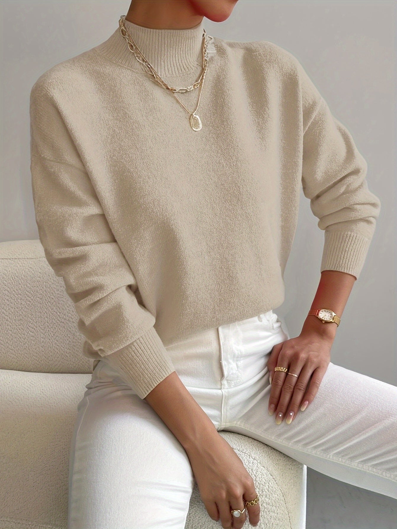 Gemütlicher eleganter Rollkragenpullover - Livezo