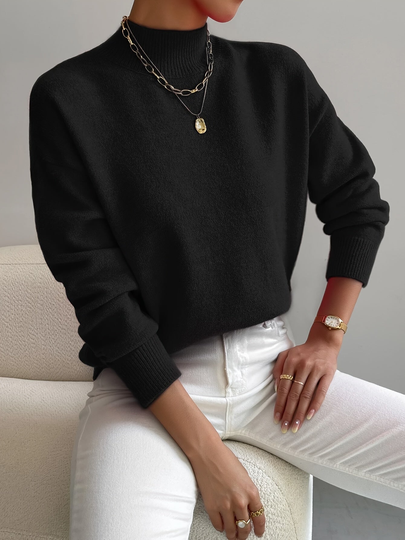 Gemütlicher eleganter Rollkragenpullover - Livezo