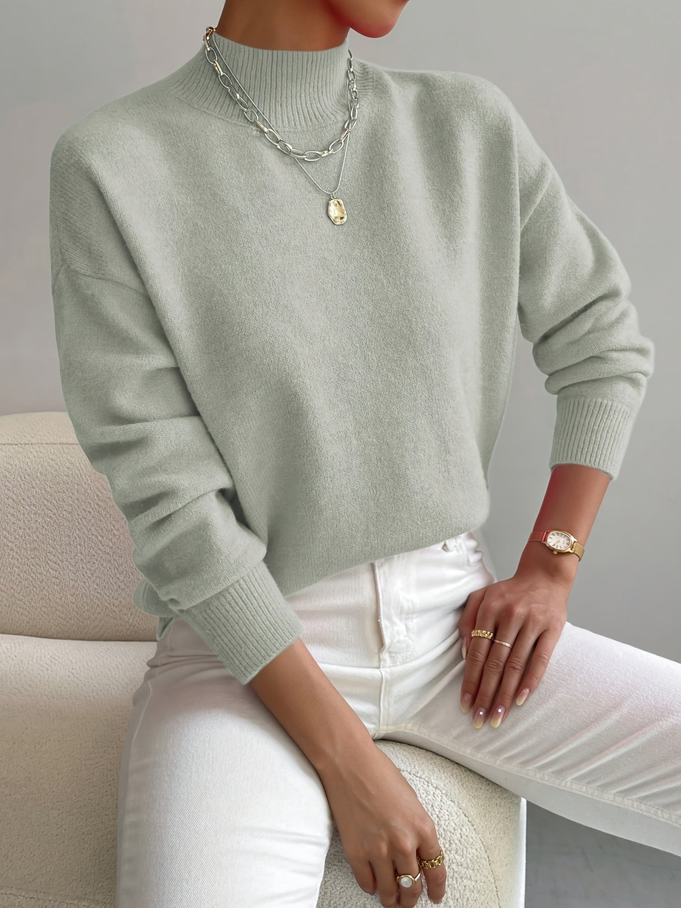 Gemütlicher eleganter Rollkragenpullover - Livezo