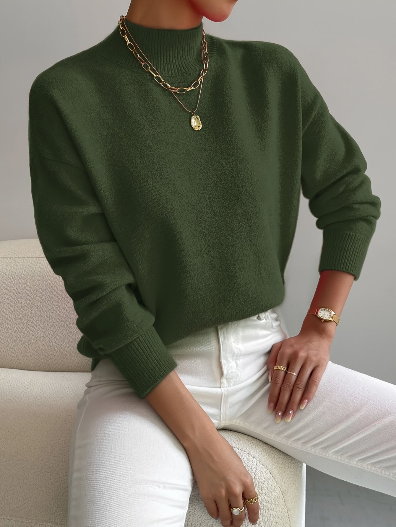 Gemütlicher eleganter Rollkragenpullover - Livezo