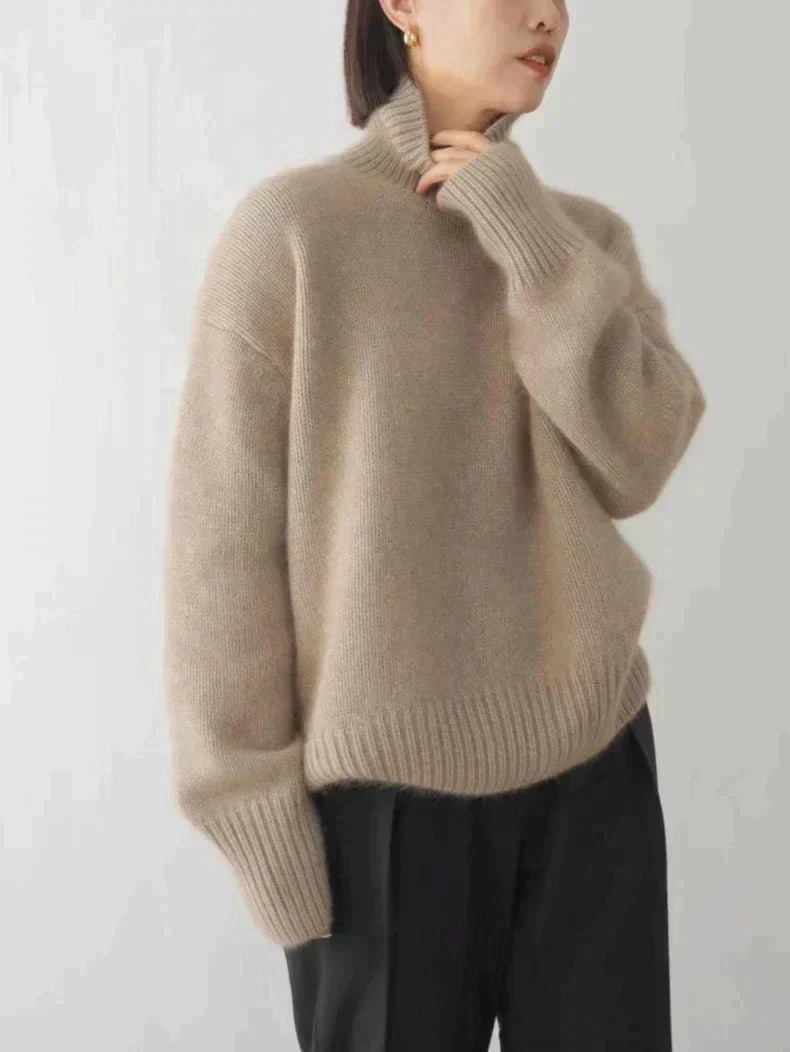 Gemütlicher Kaschmirpullover mit hohem Kragen - Livezo