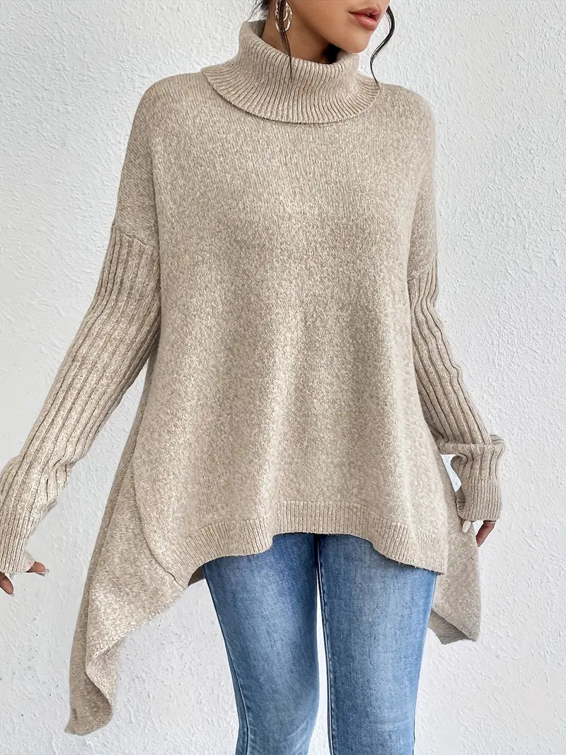 Gemütlicher langer Rollkragenpullover für den täglichen Komfort - Livezo