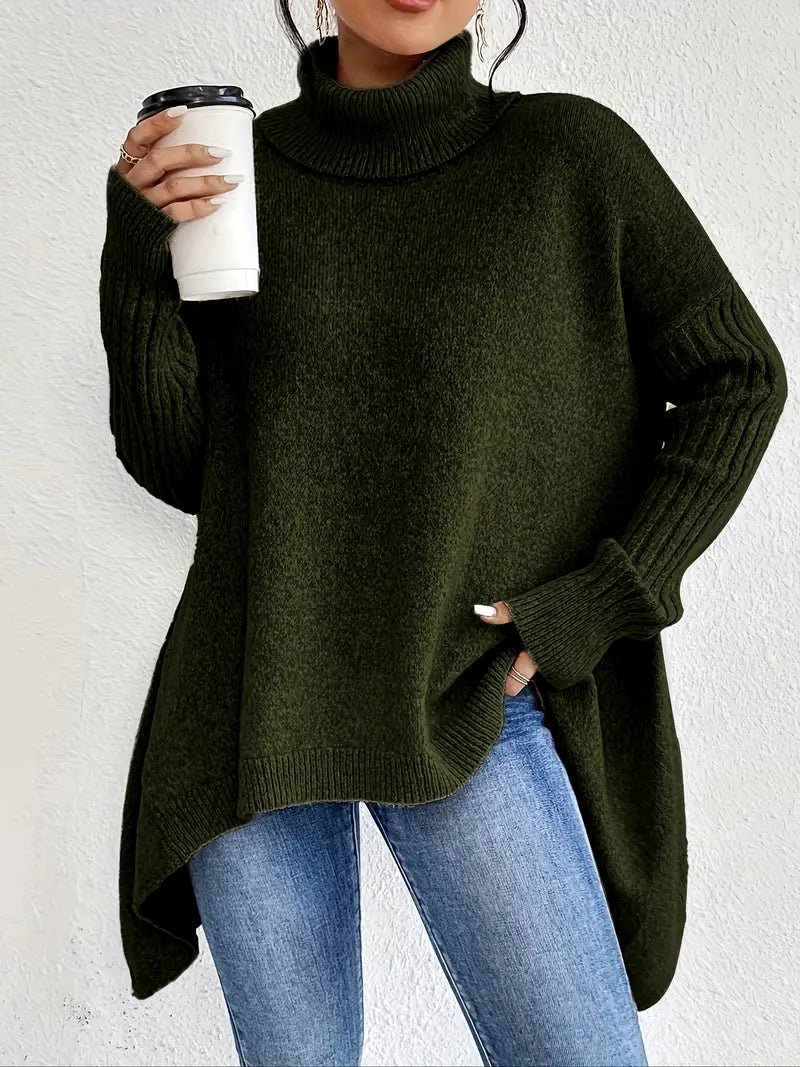 Gemütlicher langer Rollkragenpullover für den täglichen Komfort - Livezo