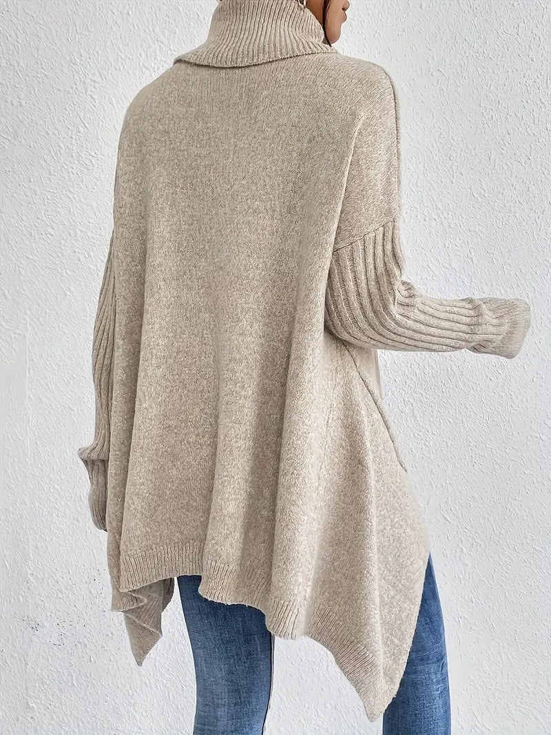 Gemütlicher langer Rollkragenpullover für den täglichen Komfort - Livezo