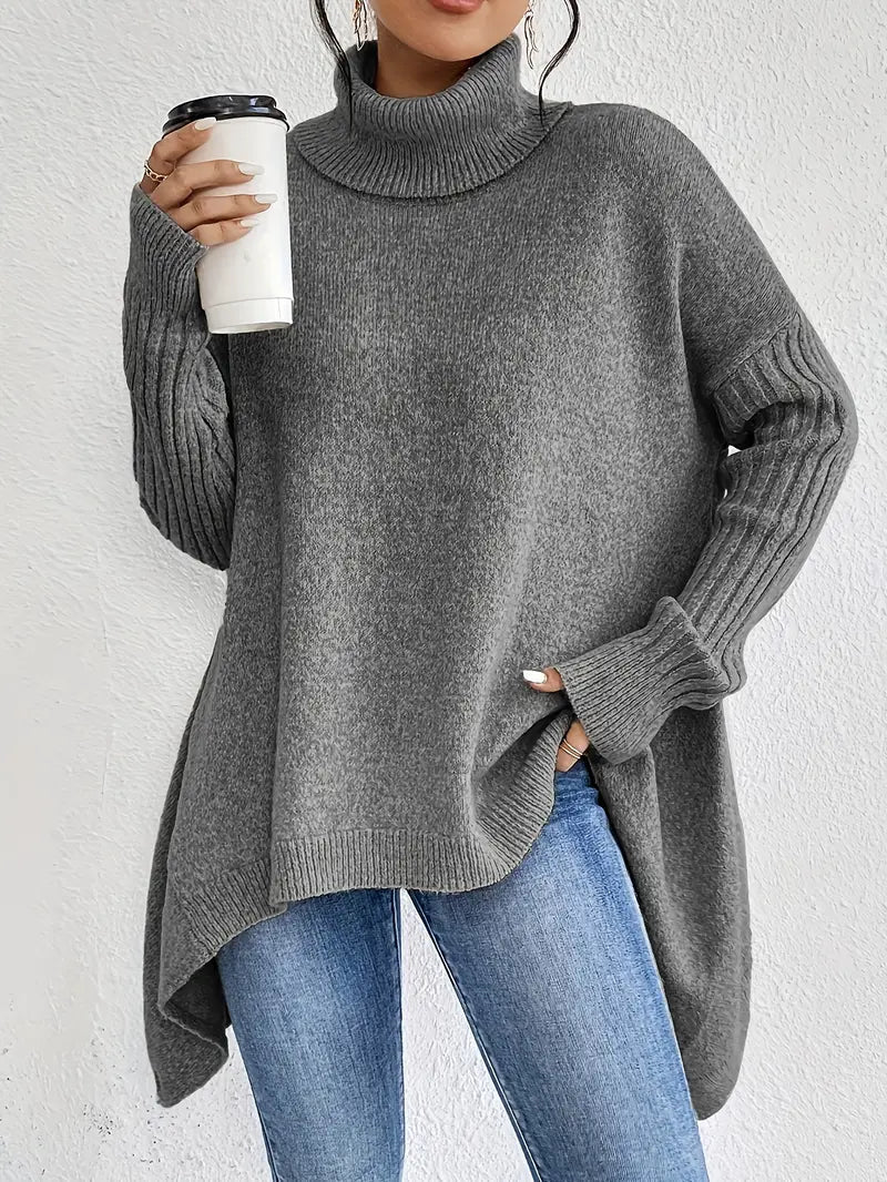 Gemütlicher langer Rollkragenpullover für den täglichen Komfort - Livezo
