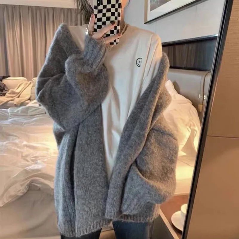 Gemütlicher übergroßer Strickcardigan mit Knopfverschluss - Livezo