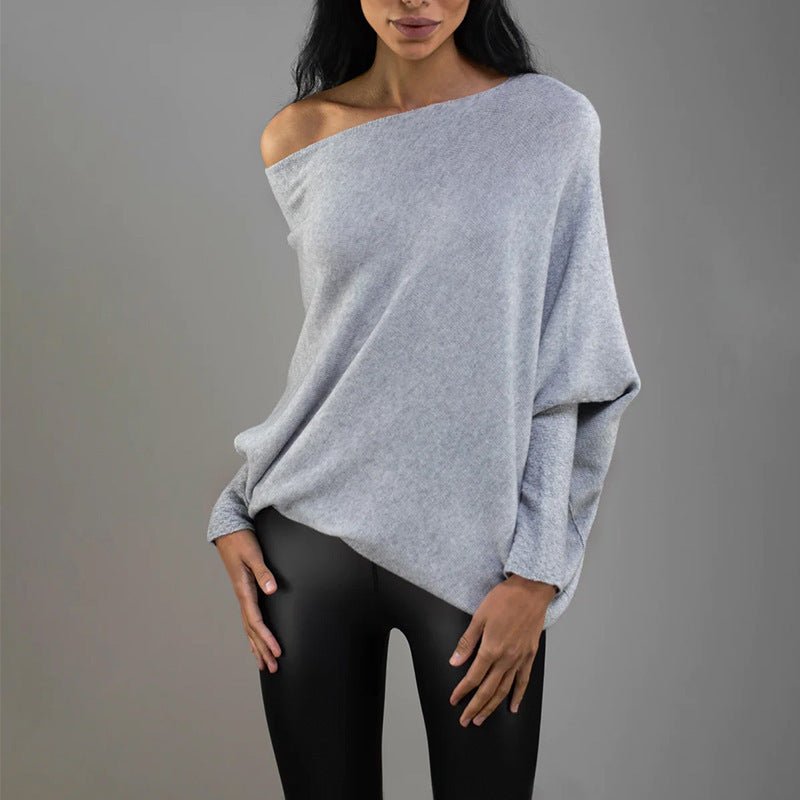 Gemütlicher übergroßer Strickpullover mit Carmenausschnitt - Livezo