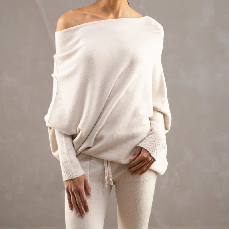 Gemütlicher übergroßer Strickpullover mit Carmenausschnitt - Livezo