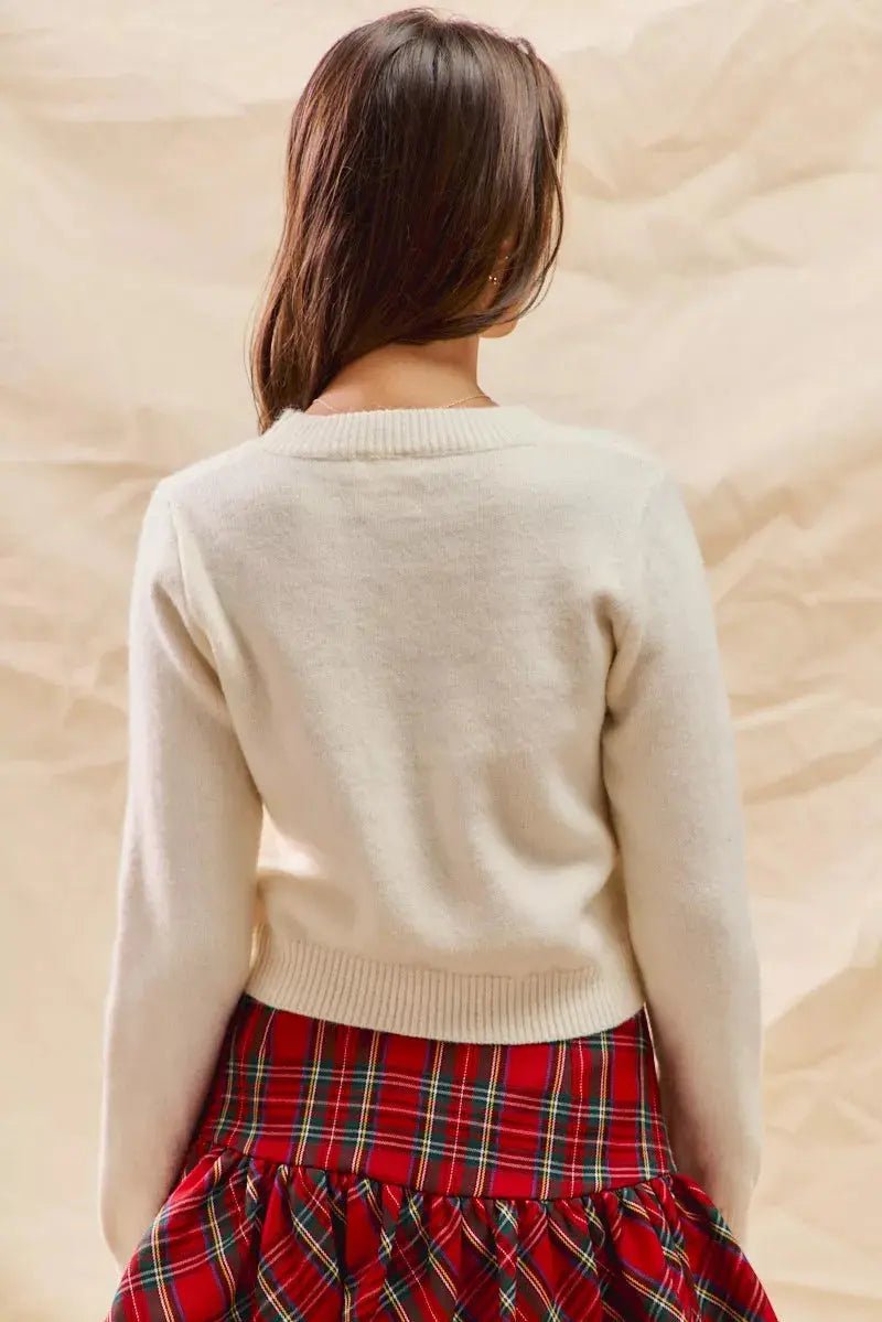 Gemütlicher Weihnachten Candy Cone Kurzpullover - Livezo
