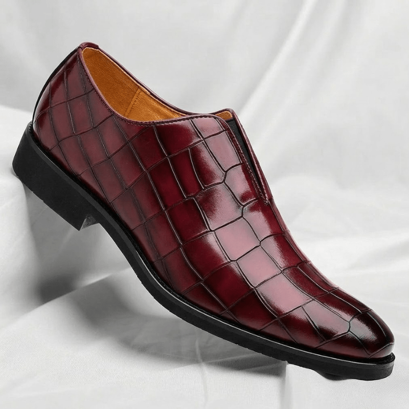 Genuine Leather Embossed Loafers - Harren Cole
