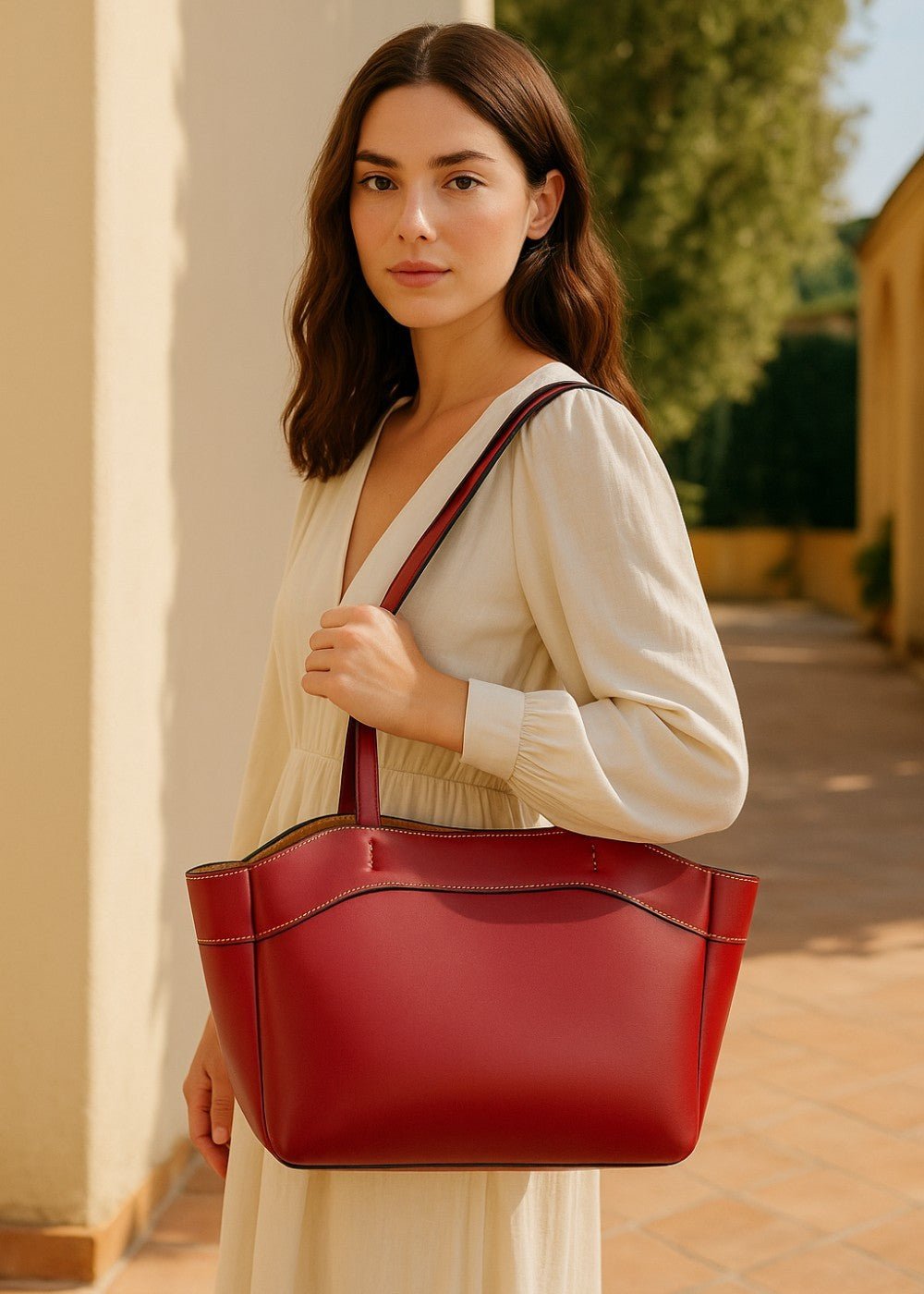 Klassische Ledertasche Tote - Livezo
