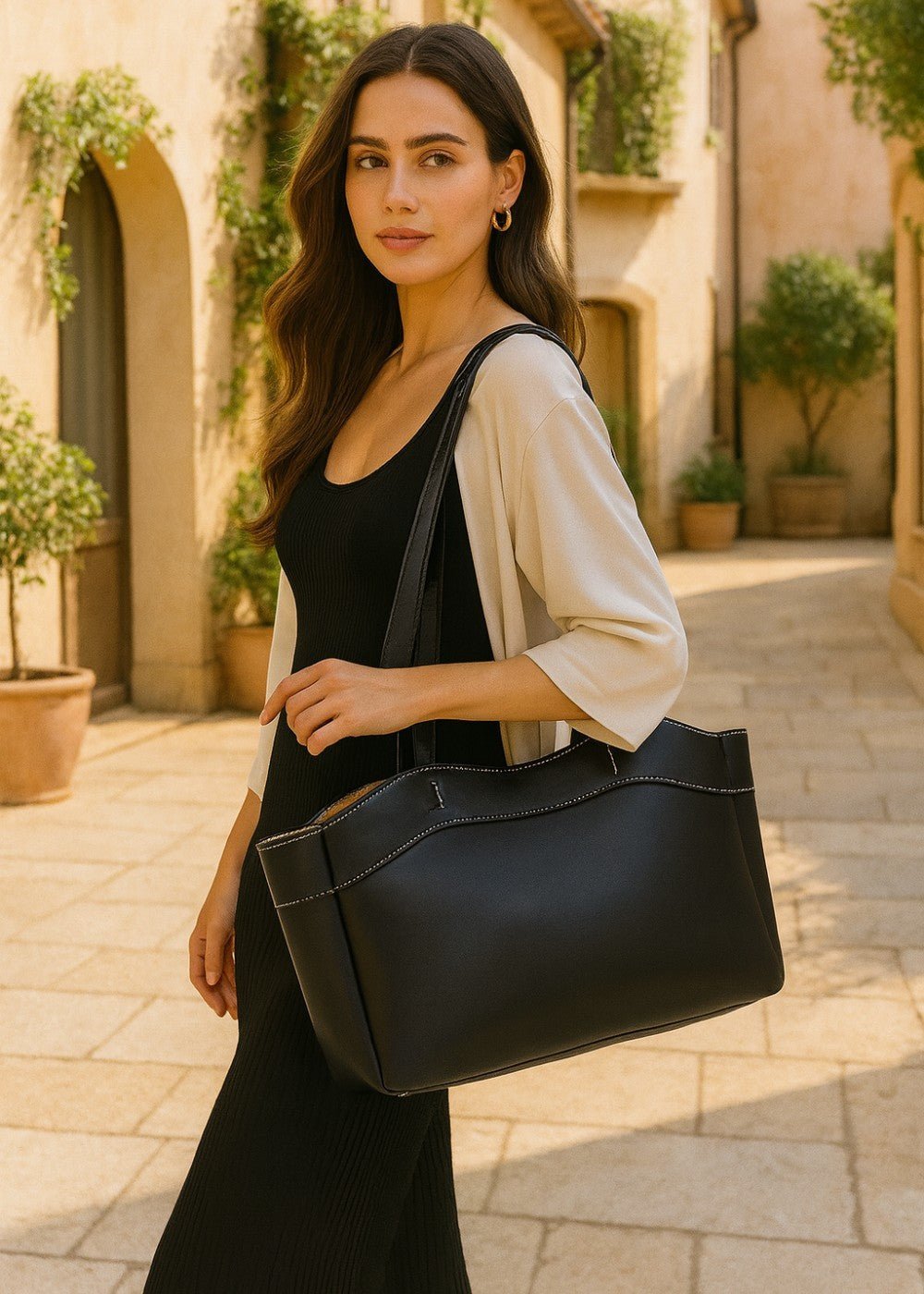 Klassische Ledertasche Tote - Livezo