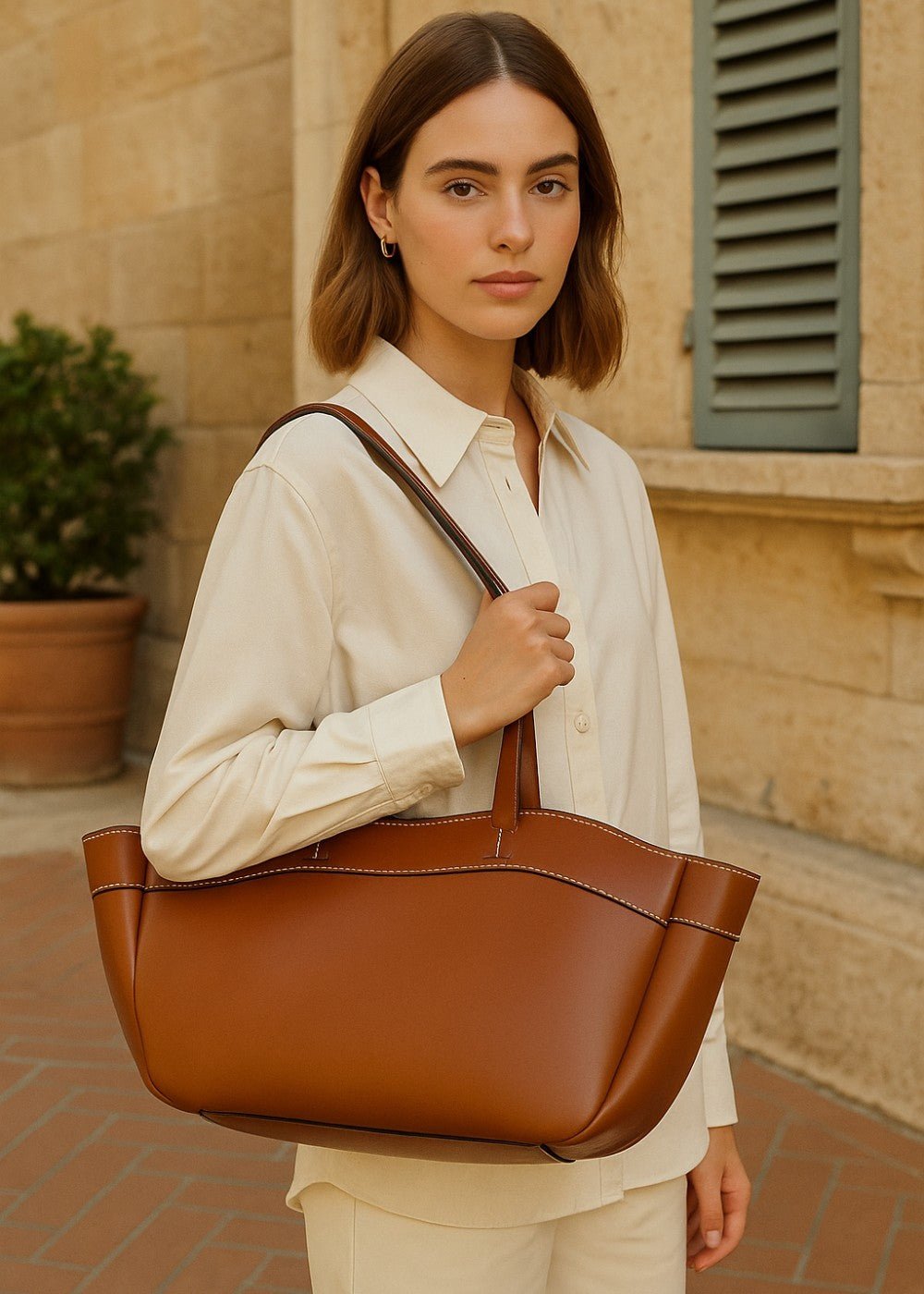 Klassische Ledertasche Tote - Livezo