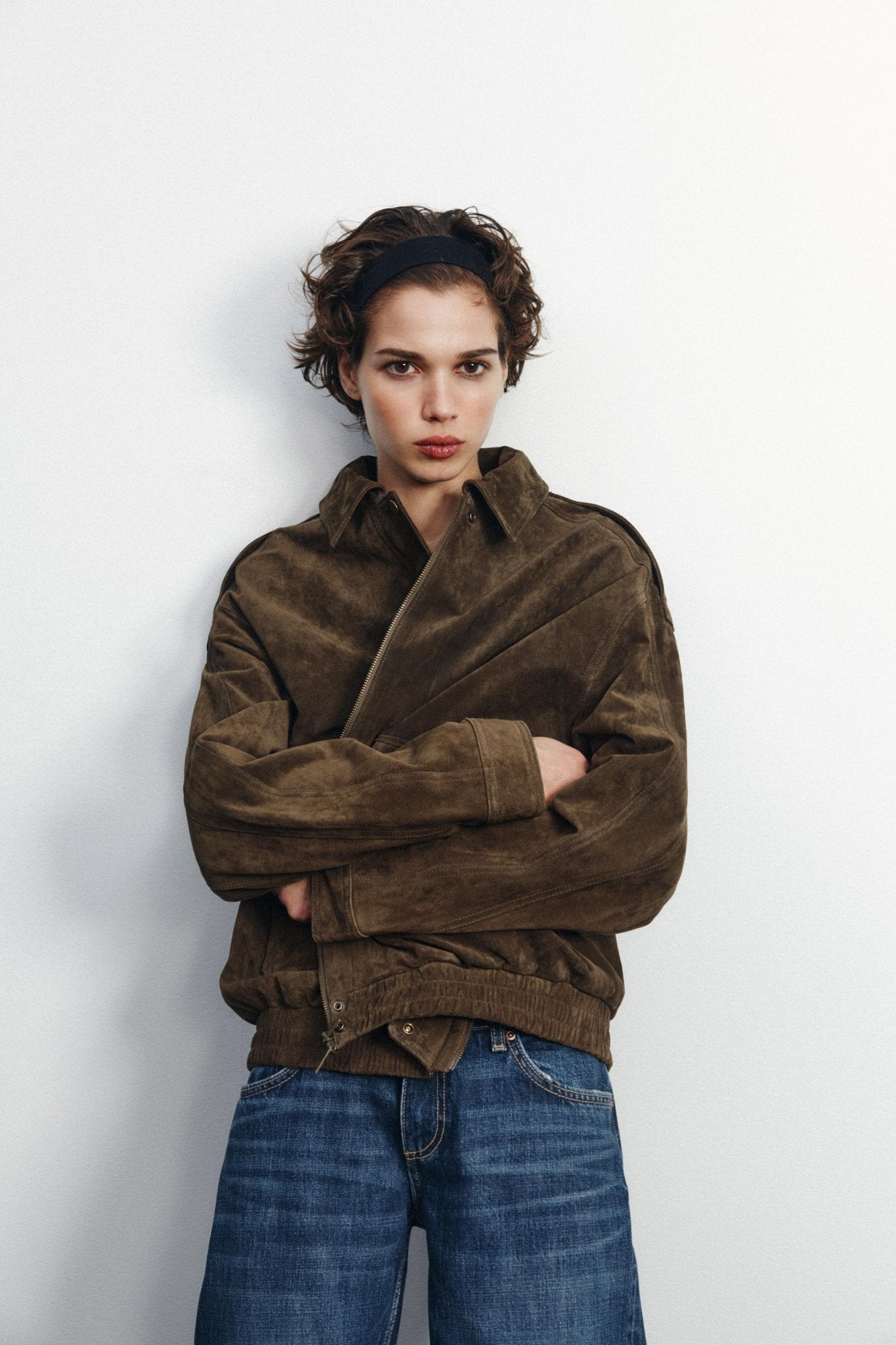 Klassische Veloursleder - Bomberjacke - Livezo
