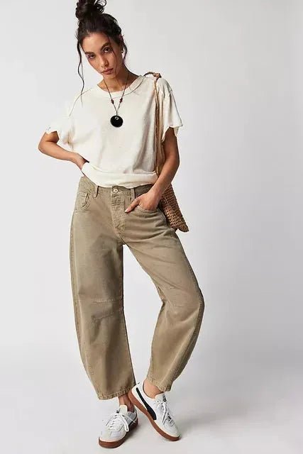 Lässig geschnittene Freizeit - Jeans für Damen, Wintermodell - Livezo