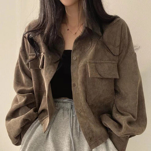 Lässige bequeme Cordjacke für den Alltagsstil - Livezo