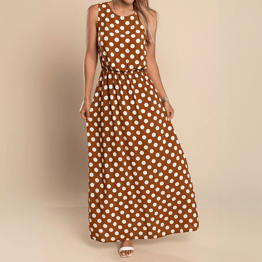 Maxikleid mit Polka - Dots - Livezo