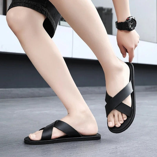 Minimalist Cross - Strap Summer Sandal - Harren Cole