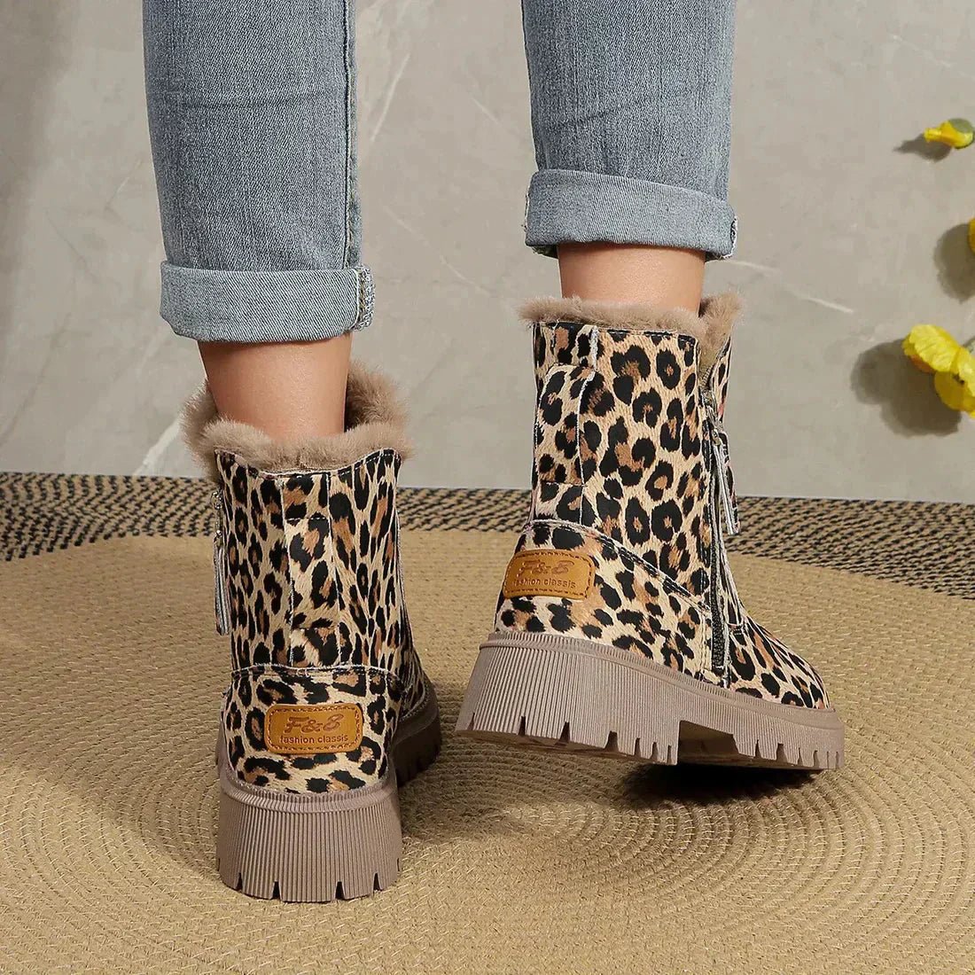 Schicke Stiefeletten mit Leopardenmuster für trendige Outfits - Livezo