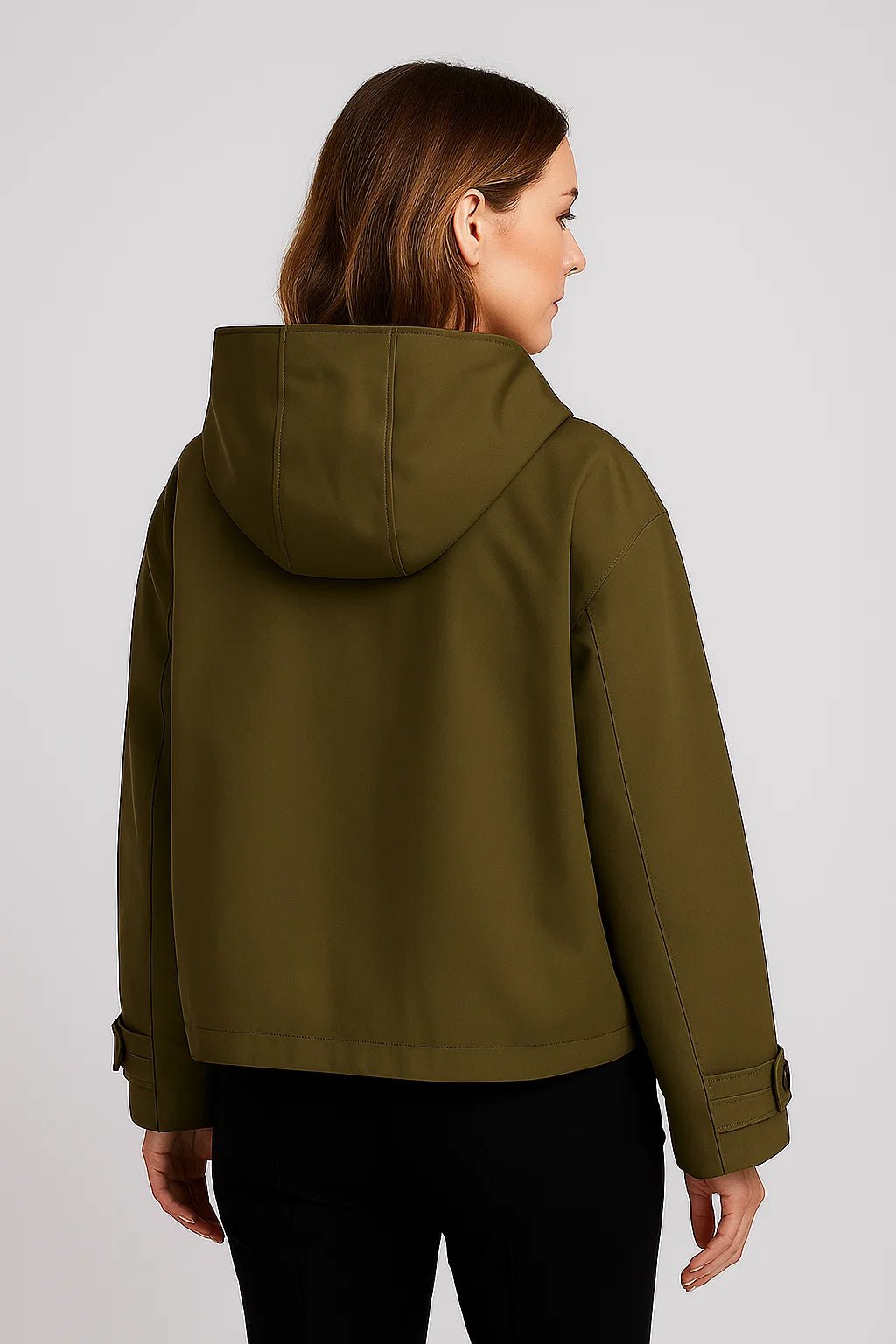 Schicker kurzer Trenchcoat mit Kapuze für Damen - Livezo