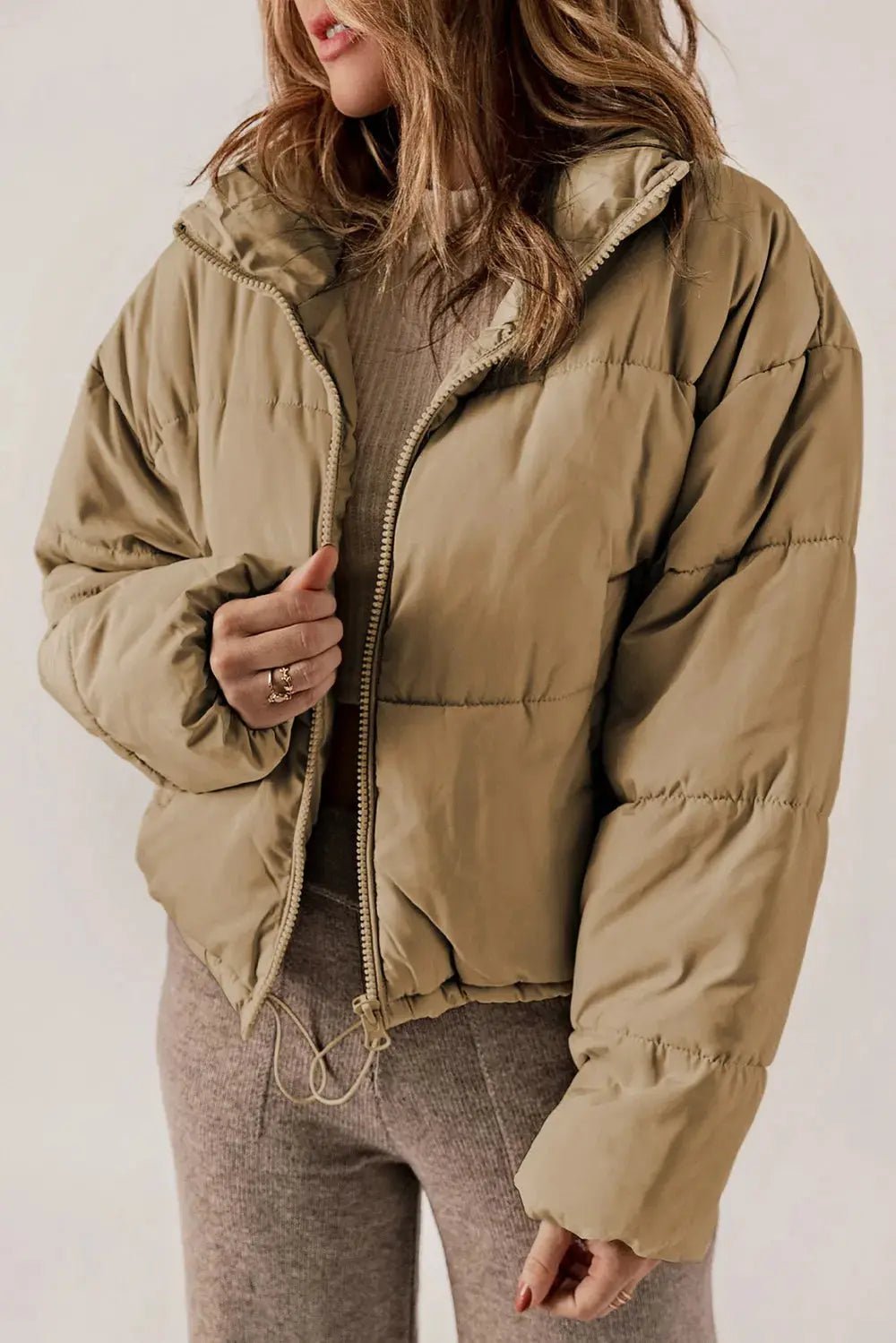 Schicker, länglicher Mantel mit Kragen und Reißverschluss für stylisches Layering - Livezo