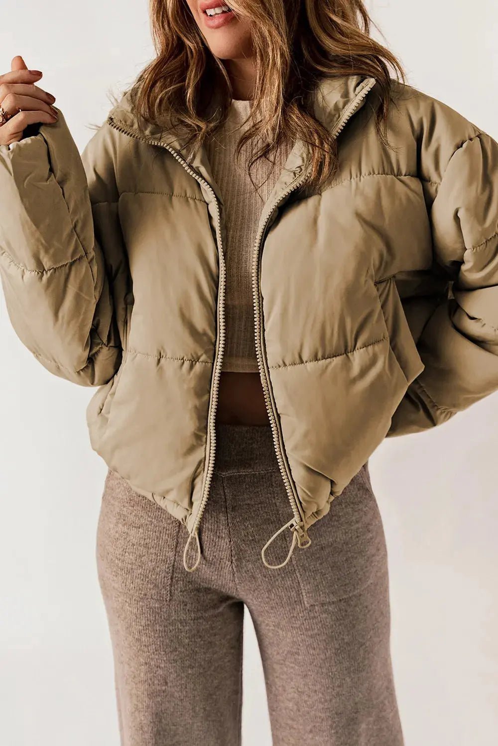 Schicker, länglicher Mantel mit Kragen und Reißverschluss für stylisches Layering - Livezo