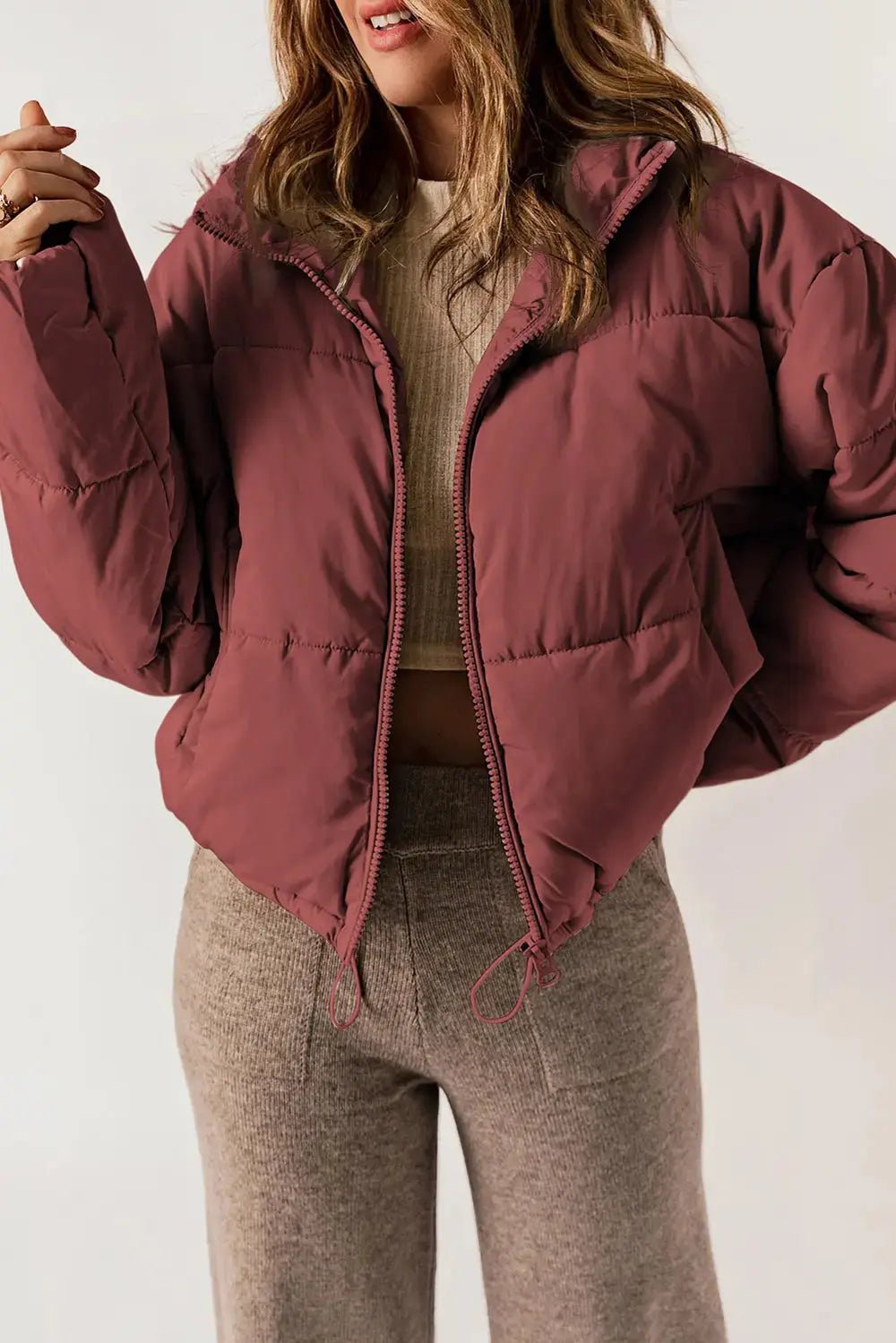 Schicker, länglicher Mantel mit Kragen und Reißverschluss für stylisches Layering - Livezo