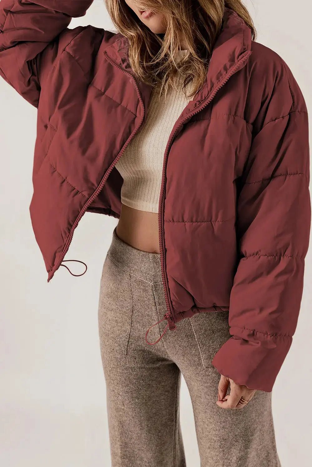 Schicker, länglicher Mantel mit Kragen und Reißverschluss für stylisches Layering - Livezo