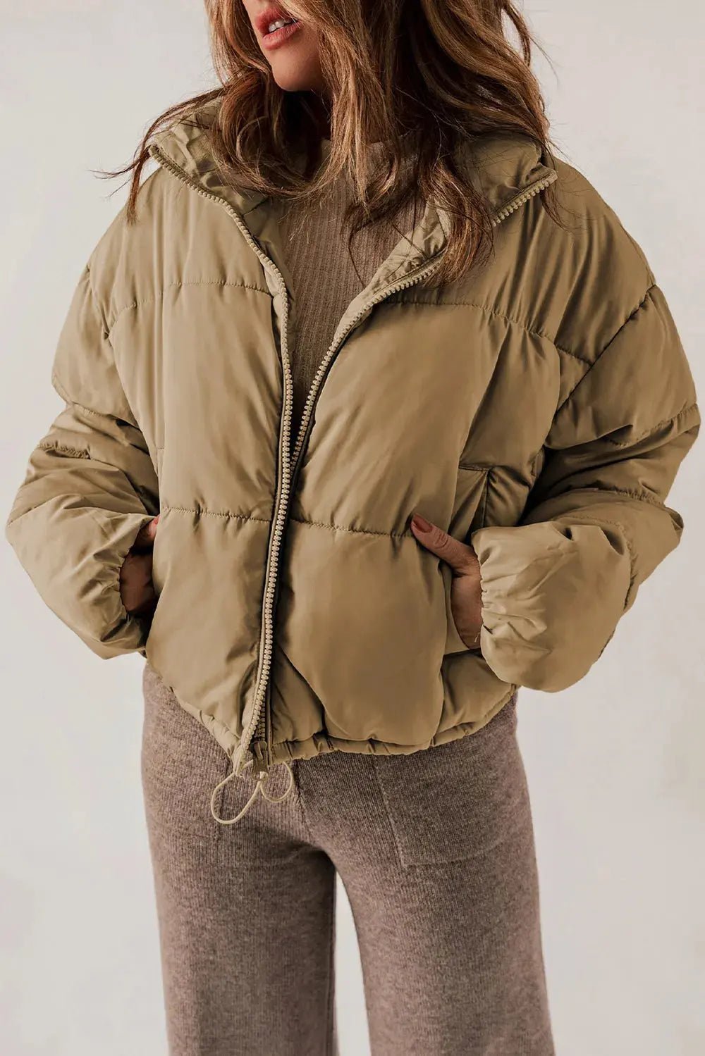 Schicker, länglicher Mantel mit Kragen und Reißverschluss für stylisches Layering - Livezo