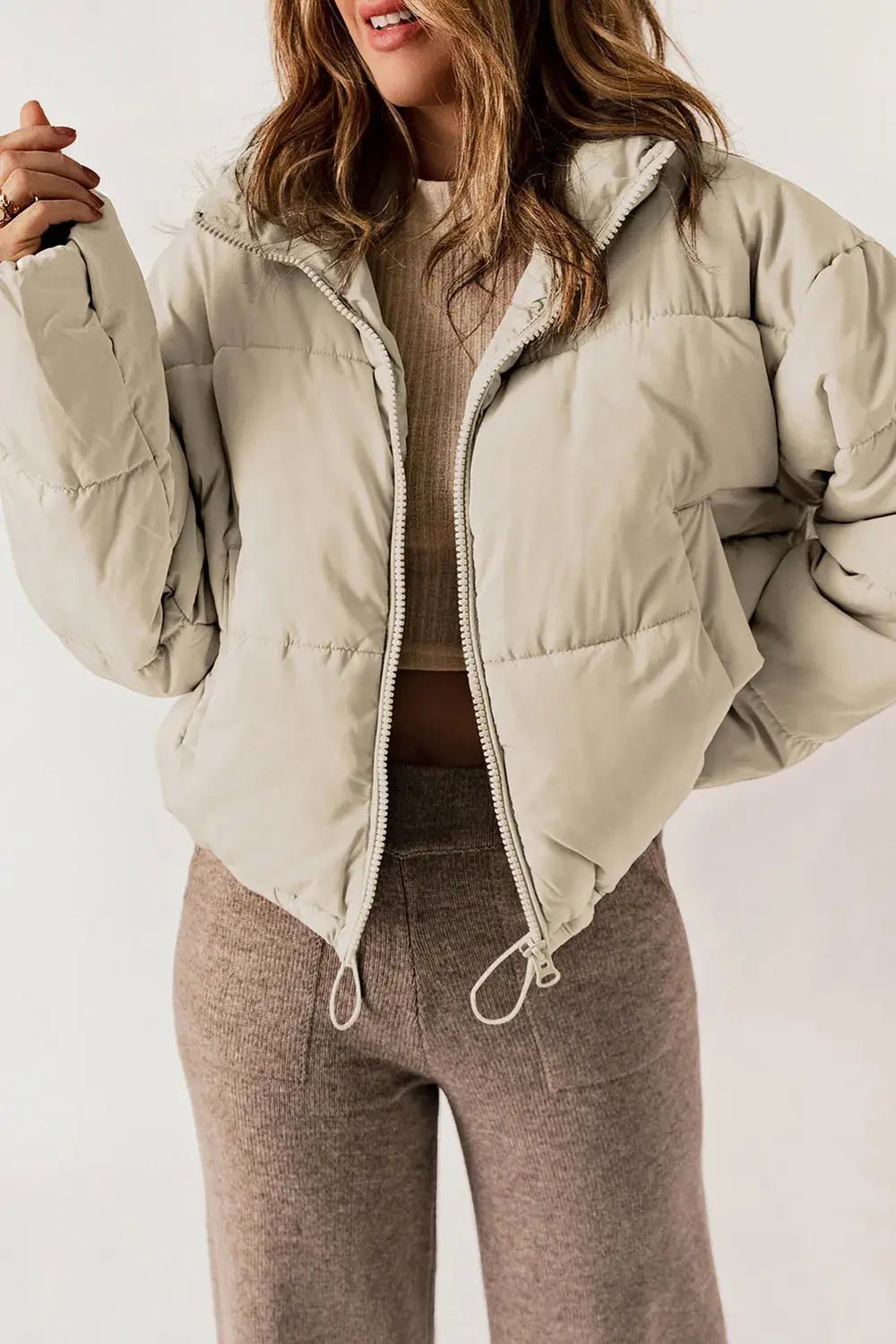 Schicker, länglicher Mantel mit Kragen und Reißverschluss für stylisches Layering - Livezo