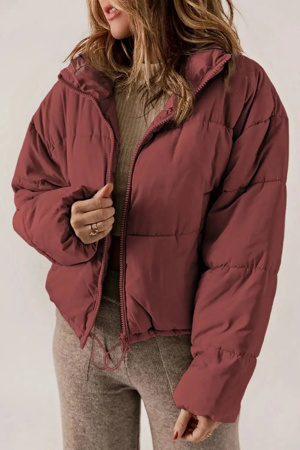Schicker, länglicher Mantel mit Kragen und Reißverschluss für stylisches Layering - Livezo