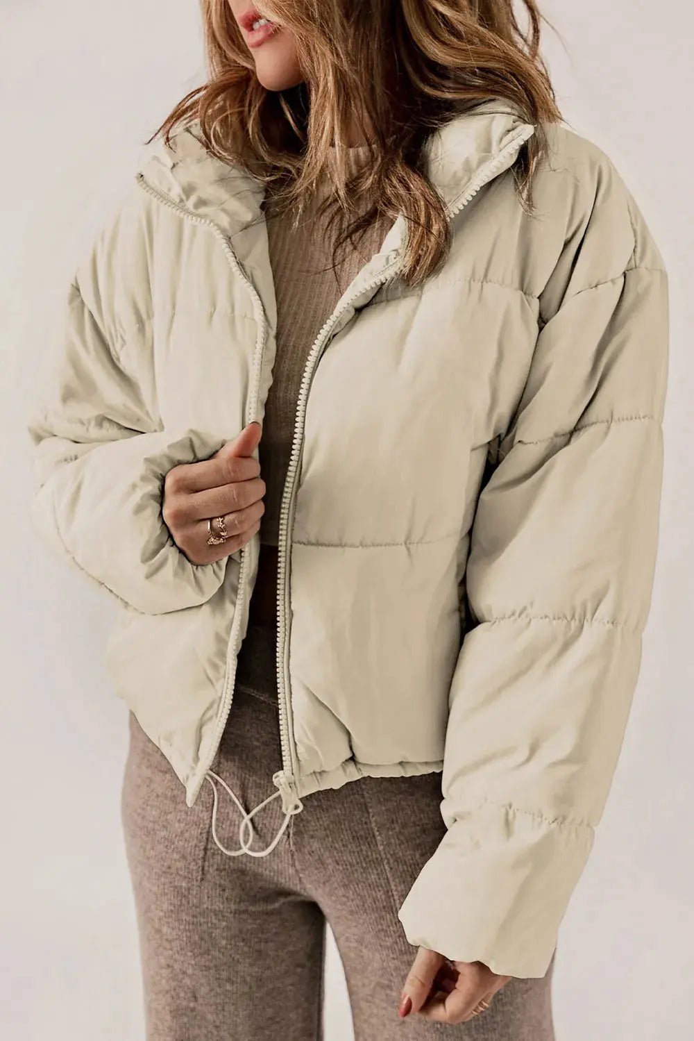 Schicker, länglicher Mantel mit Kragen und Reißverschluss für stylisches Layering - Livezo